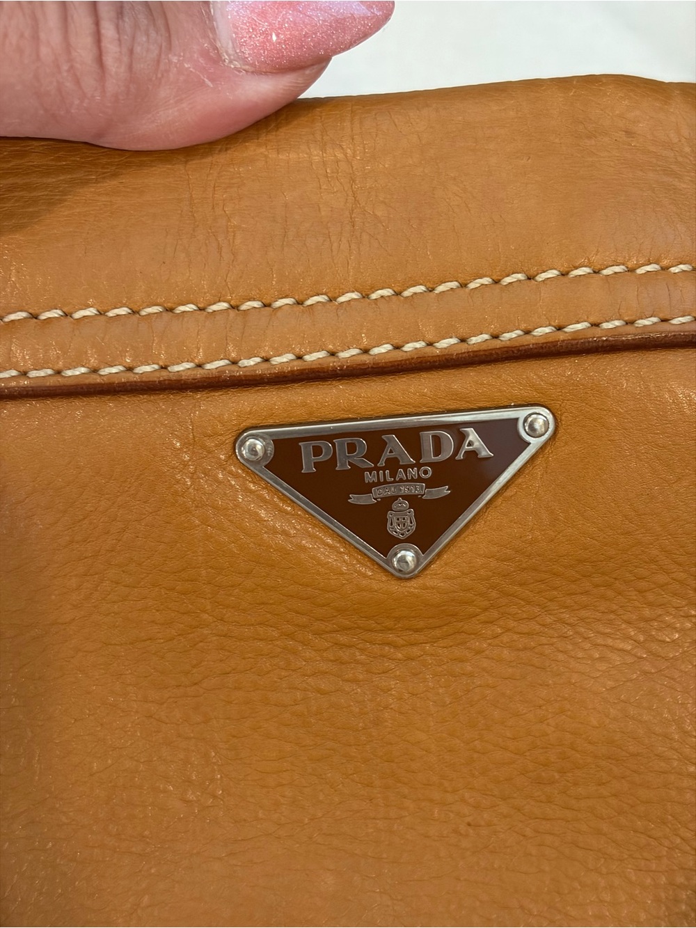 PRADA VITELLO DAINO LEATHER BAG - Picture 7 of 8
